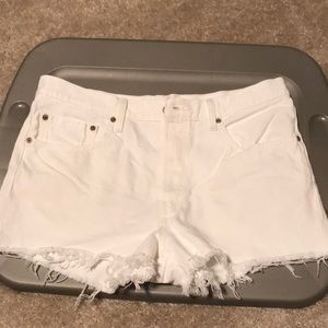White Levi 501 shorts